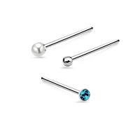 3 Silver Nose Stud Sets NSK-SET-1100